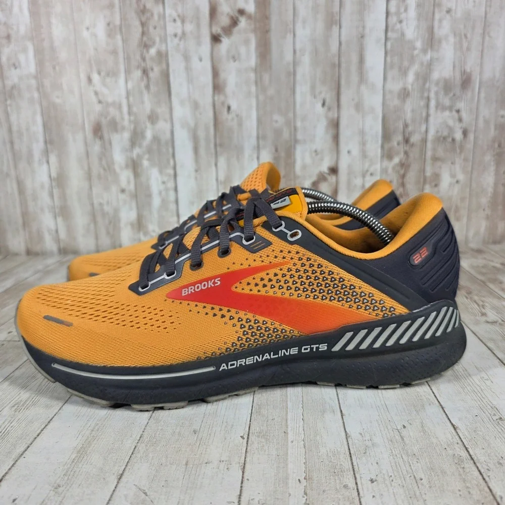 Brooks Adrenaline GTS 22 Men Orange Road Running‎ Shoes Sneakers Size 11